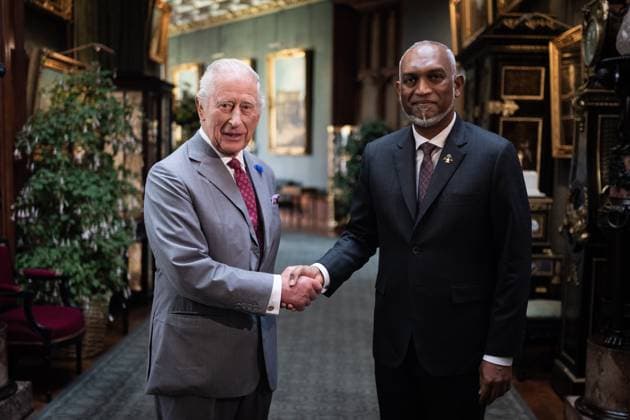 Bilder des Jahres 2025, Entertainment 07 Juli Entertainment Bilder des Tages Audience at Windsor Castle King Charles III holds an audience with the President of the Maldives Mohamed Muizzu at Windsor Castle, Berkshire. Picture date: Thursday July 17, 2025., Credit:Avalon.red Avalon UK, Windsor  Copyright: xAvalon.redx xAvalonx 1022802774
