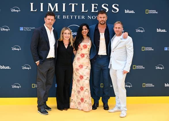 Southan Morris, Abby Marsh, Maya Shankar, Chris Hemsworth and Kit Lynch Robinson attends Limitless: Live Better Now - Season 2 Premiere at the Odeon Luxe Leicester Square in London, England. UK. Thursday 17th July 2025. Copyright: xJamesxWarrenx LIMITLESS - LIVE BETTER NOW - SEASON 2 PREM27