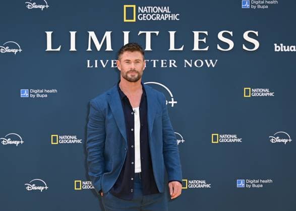 Chris Hemsworth attends Limitless: Live Better Now - Season 2 Premiere at the Odeon Luxe Leicester Square in London, England. UK. Thursday 17th July 2025. Copyright: xJamesxWarrenx LIMITLESS - LIVE BETTER NOW - SEASON 2 PREM2
