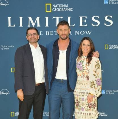 Limitless: Live Better Now Season 2 UK TV premiere, London Tom McDonald, Chris Hemsworth and Courteney Monroe at the Limitless: Live Better Now Season 2 UK TV premiere, Odeon Luxe Leicester Square, Leicester Square, on Thursday 17 July 2025 in London, England, UK. CAP CAN CAN London Great Britain UK Copyright: xCanxNguyen CapitalxPicturesx