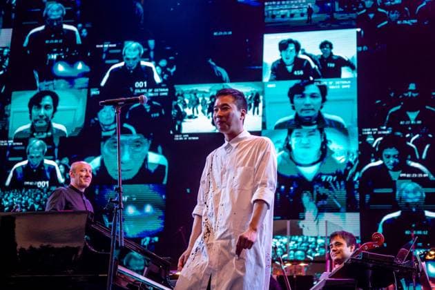 Film music composer Jung Jaeil and Janacek Philharmonic Ostrava perform during the third day of the 22nd international music festival Colours of Ostrava in Ostrava, Czech Republic, on July 18, 2025. (CTKxPhoto VladimirxPrycek) CTKPhotoP2025071807305  CTKPhotoP2025071807305