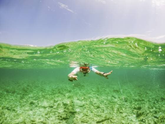Frau beim Schnorcheln im klaren tropischen Meer Woman snorkeling in clear tropical sea Copyright: imageBROKER MelindaxNagy ibxiqx13805173.jpg ,model released, Symbolfoto ,property released