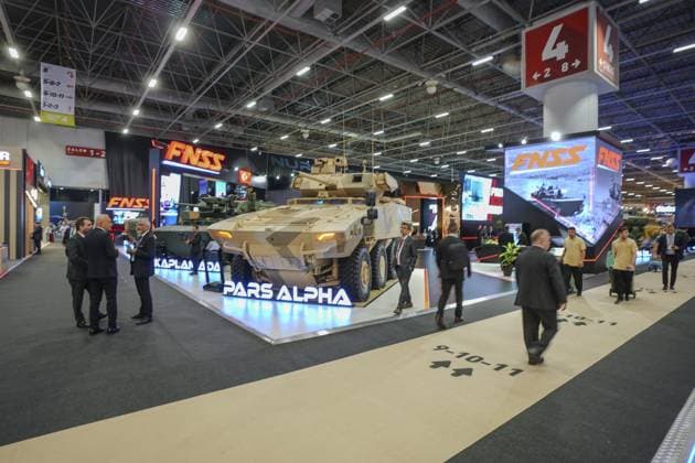 IDEF 2025 kicks off in Istanbul ISTANBUL, TURKIYE - JULY 22: People visit the stands during IDEF 2025 (, where more than 400 international companies from 44 countries exhibit their products, at the Istanbul Expo Center in Istanbul, Turkiye on July 22, 2025. 17th International Defence Industry Fair IDEF 2025 is hosted by Turkish Ministry of National Defence, supported by the Presidency of the Turkiye Secretariat of Defence Industries, under the management and responsibility of Turkish Armed Forces Foundation and organized by KFA Fairs Organization Inc. between 22-27 July 2025 at the Istanbul Expo Center. Agit Erdi Ulukaya Anadolu Istanbul Turkey. Editorial use only. Please get in touch for any other usage.  Copyright: x2025xAnadoluxAgitxErdixUlukayax