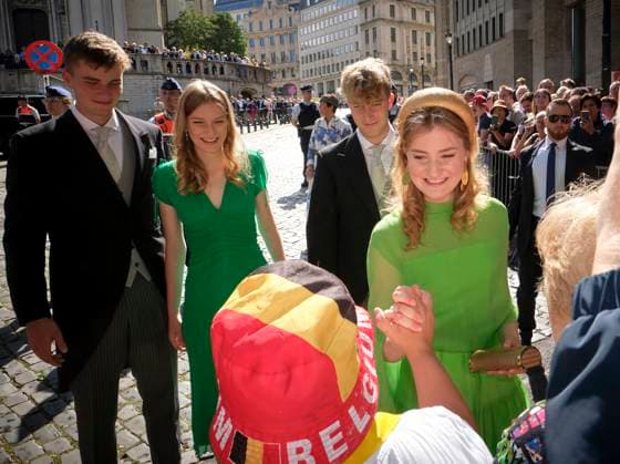 Belgian National Day Celebrations - Brussels Princess Elisabeth, Princess Eleonore, Prince Gabriel and Prince Emmanuel during the Belgium’s National Day celebration in Brussels, Belgium, on July 21, 2025. Photo by Olivier Polet ABACAPRESS.COM Brussels Belgium  Copyright: xPoletxOlivier ABACAx
