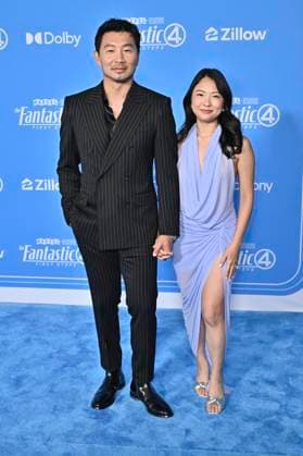 Simu Liu and Allison Hsu at the world premiere of the movie The Fantastic Four First Steps at the Dorothy Chandler Pavilion Los Angeles, 21 07 2025 Foto:xD.xStarbuckx xFuturexImagex four_5772