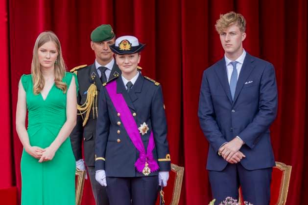 Military and civilian parade for the national Day 2025 BRUSSELS, BELGIUM - JULY 21 : Prince Emmanuel of Belgium, Princess Eleonore of Belgium, Princess Elisabeth of Belgium pictured during the military and civilian parade for the national Day 2025 on the Place des Palais - Paleizenplein on July 21, 2025 in Brussels, Belgium, 21 07 2025 Brussels Belgium  Copyright: xXpix