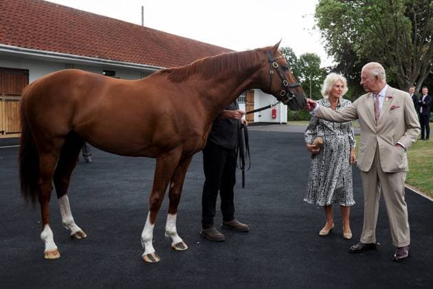 Bilder des Jahres 2025, Entertainment 07 Juli . 22 07 2025. Newmarket, United Kingdom. King Charles III and Queen Camilla during a visit to The National Stud in Newmarket, United Kingdom.  xPoolx xi-Imagesx IIM-26116-0003