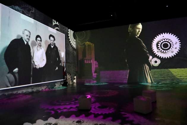 Slides are seen during the Frida Kahlo: The life of an icon Immersive Biography exhibition at Espacio Alter. on July 22, 2025 in Mexico City, Mexico. Mexico City Mexico - ZUMAe321 20250722_zia_e321_012 Copyright: xLuisxBarronx