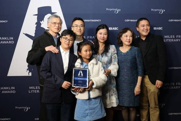 2025 Miles Franklin Literary Award,, The winner of the 2025 Miles Franklin Literary Award, Siang Lu for Ghost Cities, with his family, Thursday, July 24, 2025. (Image Jane Dempster) SYDNEY NSW AUSTRALIA  Copyright: xJANExDEMPSTERx 20250724119091767182