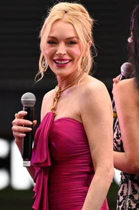 July 24, 2025, Mexico City, Ciudad de Mexico, Mexico: Actress Lindsay Lohan is interview during the purple carpet for Freakier Friday movie at Cinepolis Toreo Parque Central. on July 24, 2025 in Mexico City, Mexico. Mexico City Mexico - ZUMAe321 20250724_zea_e321_098 Copyright: xCarlosxTischlerx