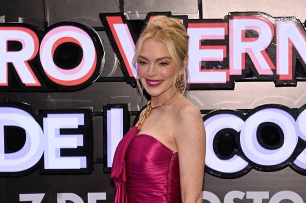July 24, 2025, Mexico City, Ciudad de Mexico, Mexico: Actress Lindsay Lohan poses for photos during the purple carpet for Freakier Friday movie at Cinepolis Toreo Parque Central. on July 24, 2025 in Mexico City, Mexico. Mexico City Mexico - ZUMAe321 20250724_zea_e321_158 Copyright: xCarlosxTischlerx