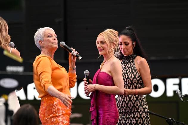 July 24, 2025, Mexico City, Ciudad de Mexico, Mexico: Lindsay Lohan and Jamie Lee Curtis are interview during the purple carpet for Freakier Friday movie at Cinepolis Toreo Parque Central. on July 24, 2025 in Mexico City, Mexico. Mexico City Mexico - ZUMAe321 20250724_zea_e321_058 Copyright: xCarlosxTischlerx
