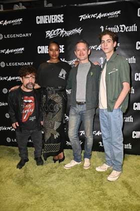 Peter Dinklage, Taylour Paige, Elijah Wood and Jacob Tremblay at the premiere of the movie The Toxic Avenger at San Diego Comic Con International 2025 at the Digital Gym Cinema San Diego, 24 07 2025 Foto:xD.xStarbuckx xFuturexImagex toxic_5728
