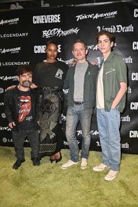 Peter Dinklage, Taylour Paige, Elijah Wood and Jacob Tremblay at the premiere of the movie The Toxic Avenger at San Diego Comic Con International 2025 at the Digital Gym Cinema San Diego, 24 07 2025 Foto:xD.xStarbuckx xFuturexImagex toxic_5729