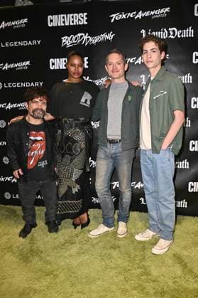 Peter Dinklage, Taylour Paige, Elijah Wood and Jacob Tremblay at the premiere of the movie The Toxic Avenger at San Diego Comic Con International 2025 at the Digital Gym Cinema San Diego, 24 07 2025 Foto:xD.xStarbuckx xFuturexImagex toxic_5730