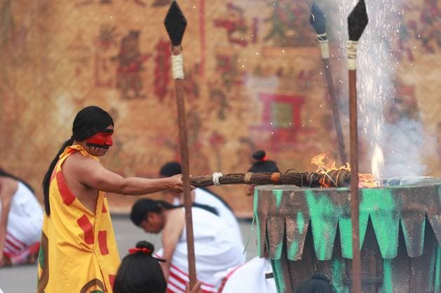 Mass performance for Mexico Tenochtitlan anniversary in Mexico City MEXICO CITY, MEXICO - JULY 26: Dancers and actors take part in a mass performance marking the 700th anniversary of the foundation of Mexico -Tenochtitlan, at Zocalo main square, in Mexico City, Mexico on July 26, 2025. Daniel Cardenas Anadolu Mexico City Mexico. Editorial use only. Please get in touch for any other usage.  Copyright: x2025xAnadoluxDanielxCardenasx