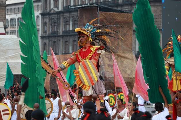 Mass performance for Mexico Tenochtitlan anniversary in Mexico City MEXICO CITY, MEXICO - JULY 26: Dancers and actors take part in a mass performance marking the 700th anniversary of the foundation of Mexico -Tenochtitlan, at Zocalo main square, in Mexico City, Mexico on July 26, 2025. Daniel Cardenas Anadolu Mexico City Mexico. Editorial use only. Please get in touch for any other usage.  Copyright: x2025xAnadoluxDanielxCardenasx
