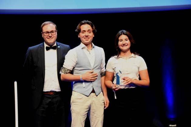 Philipp Seitz President of the Bavarian Youth Ring, Laudator Special Prize Winner Paul Krauss Sonja Fleps Youth Club of the Winning Bullying Initiative from Roth Munich 26 07 2025 Auditorium of BMW Welt,Bavarias Minister of the Interior Joachim Herrmann awards the Bavarian Committed Prize 2025 for extraordinary achievements by volunteers Munich