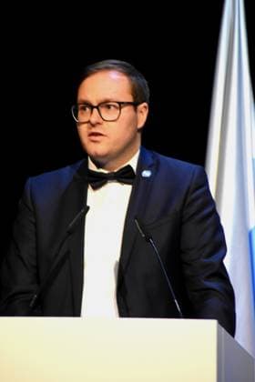 Philipp Seitz President of the Bavarian Youth Ring, Laudator Munich 26 07 2025 Auditorium of BMW Welt,Bavarias Minister of the Interior Joachim Herrmann awards the Bavarian Commitment Prize 2025 for extraordinary achievements by volunteers Munich