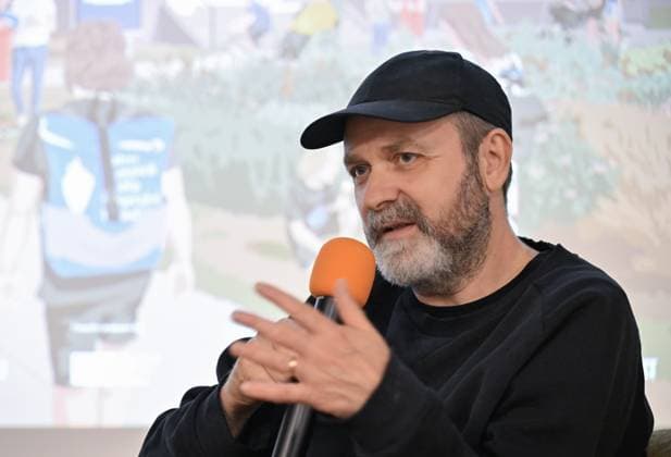 Lukas Moodysson, Swedish poet, novelist, film director and non-conformist, one of the most prominent personalities of the local culture in general, gives film lessons within the 51st Summer Film School in Uherske Hradiste, Czech Republic, July 27, 2025. (CTKxPhoto DaliborxGluck) CTKPhotoP2025072703993  CTKPhotoP2025072703993