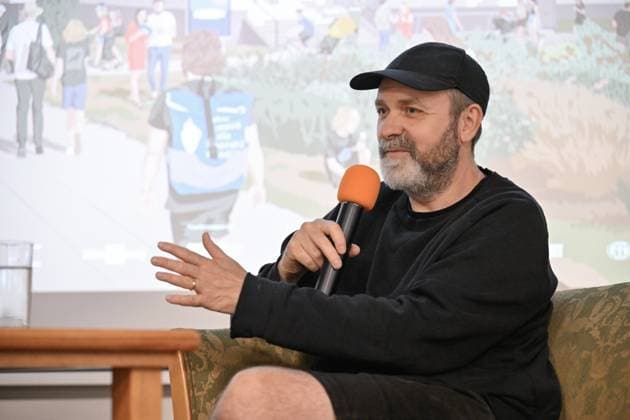 Lukas Moodysson, Swedish poet, novelist, film director and non-conformist, one of the most prominent personalities of the local culture in general, gives film lessons within the 51st Summer Film School in Uherske Hradiste, Czech Republic, July 27, 2025. (CTKxPhoto DaliborxGluck) CTKPhotoP2025072704005  CTKPhotoP2025072704005