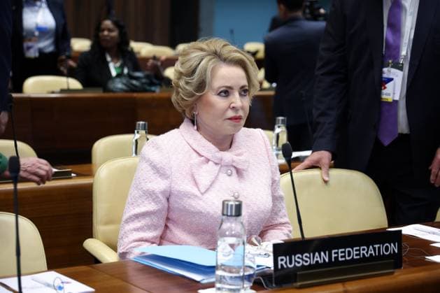 Switzerland Women Parliament Speakers Summit 8973060 28.07.2025 In this handout photo released by the Russian Federation Council, Russian Federation Council Speaker Valentina Matvienko attends a session of the 15th Summit of Women Speakers of Parliament at the United Nations Office at Geneva, Switzerland. Sputnik The image is a handout provided by a third party. Editorial use only. Prohibition of archiving, commercial use, and advertising campaigns. Geneva Switzerland  Copyright: xx