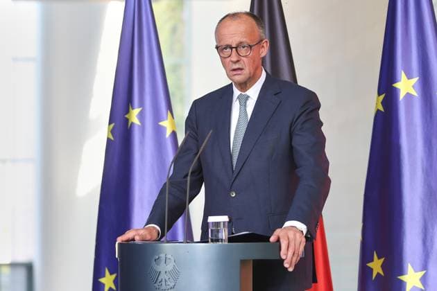 Berlin, Deutschland, 28.07.2025: Bundeskanzleramt: Statement nach der Sitzung des Sicherheitskabinetts: Bundeskanzler Friedrich Merz (CDU) gibt ein Pressestatement *** Berlin, Germany, 28 07 2025 Federal Chancellery Statement after the meeting of the Security Cabinet Federal Chancellor Friedrich Merz CDU gives a press statement Copyright: xdtsxNachrichtenagenturx dts_77097