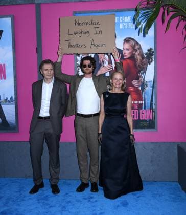 July 28, 2025, New York, Ny, United States: Liam Neeson and Pamela Anderson attend the US Premiere of The Naked Gun at SVA Theater in New York. July 28, 2025. New York United States - ZUMAp281 20250728_zea_p281_041 Copyright: xPhotoxImagexPressx