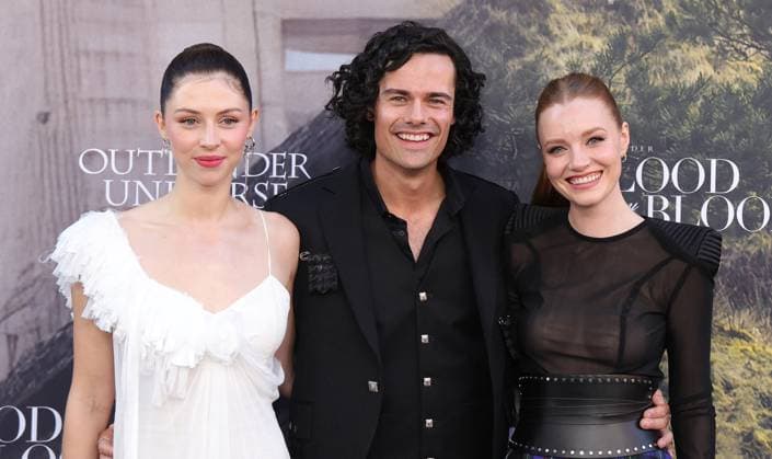 Outlander Blood of My Blood Premiere - LA Hermione Corfield, Jamie Roy, Harriet Slater At The Outlander: Blood of my Blood Premiere Event At DGA Theater Complex , In Los Angeles CA, USA on July 28, 2025. Photo by Fati S ABACAPRESS.COM Los Angeles CA United States  Copyright: xFatixSadou ABACAPRESS.COMx