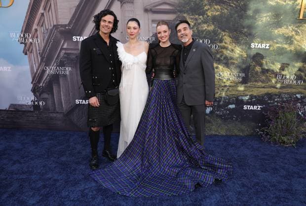 28 July 2025 . Los Angeles, California - Jamie Roy, Hermione Corfield, Harriet Slater, Michelle Saniei At Outlander: Blood of my Blood Premiere Event held at DGA Theater Complex in Los Angeles. Los Angeles USA - ZUMAa123 20250728_zaa_a123_152 Copyright: xFSx