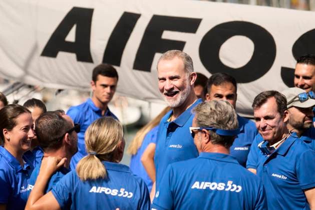 Entertainment Bilder des Tages 43rd Copa del Rey Mapfre Sailing Cup - Day 1 King Felipe VI of Spain onboard of Aifos 500 yatch during 43rd Copa del Rey Mapfre Sailing Cup - Day 1 at Royal Nautical Club on July 29, 2025 in Palma, Spain Photo by IMAGO MPG Palma Royal Nautical Club Balearic Islands Spain  Copyright: xMPGx