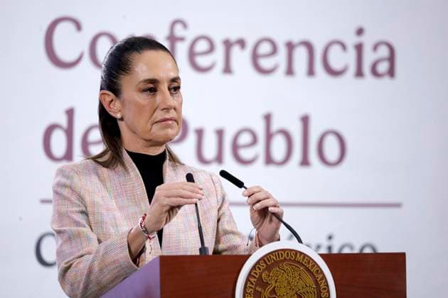 Mexican President Claudia Sheinbaum Pardo speaks about health services programs during a press conference at the National Palace. on July 29, 2025 in Mexico City, Mexico. Mexico City MEX - ZUMAe321 20250729_zia_e321_001 Copyright: xLuisxBarronx