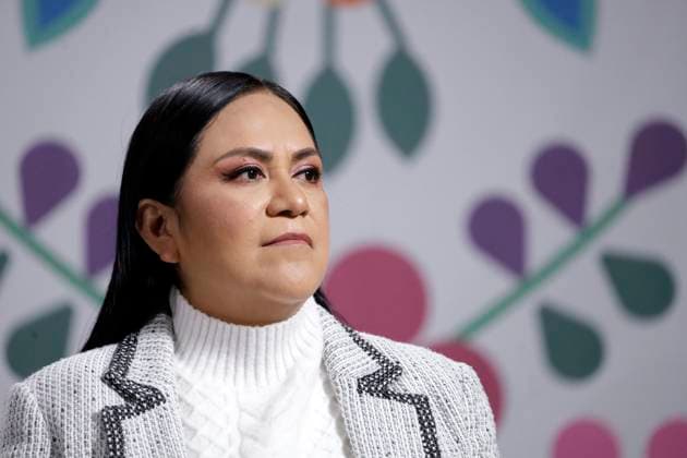 Secretary of Bienestar Ariadna Montiel Reyes during a press conference on the health services programs at the National Palace. on July 29, 2025 in Mexico City, Mexico. Mexico City MEX - ZUMAe321 20250729_zia_e321_008 Copyright: xLuisxBarronx