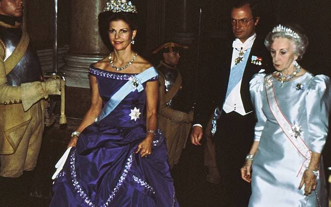 Stockholm Seweden 3 september 1985. Swedish king carl gustav and queen sylvia host for gall dinner and state visit of h.m.the Queen margrethe II of denmark and prince henrik of denmark at stockholm sweden. (Photo.Francis Joseph Dean Dean Pictures) (Not for commercial use)