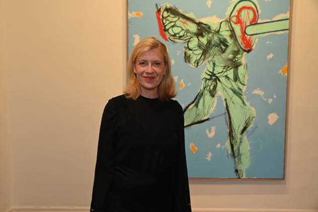 Caroline Peters, Schauspielerin, Daniel Richter, Mit elben Birnen, Vernissage, Galerie Ropac, 2025, Salzburg, Manfred Siebinger *** Caroline Peters, actress, Daniel Richter, Mit elben Birnen, vernissage, Galerie Ropac, 2025, Salzburg, Manfred Siebinger