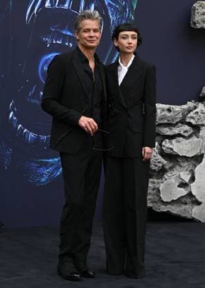 Timothy Olyphant and Sydney Chandler attends Alien: Earth European Premiere at the Barbican Centre in London, England. UK. Tuesday 29th July 2025. Copyright: xJamesxWarrenx adycq054