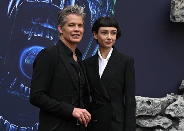 Timothy Olyphant and Sydney Chandler attends Alien: Earth European Premiere at the Barbican Centre in London, England. UK. Tuesday 29th July 2025. Copyright: xJamesxWarrenx adycq055
