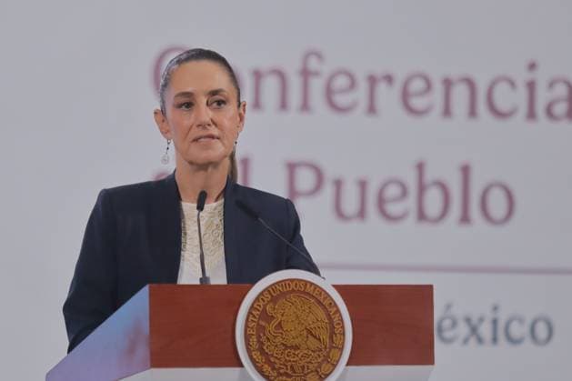 Mexico™s President Claudia Sheinbaum Holds Briefing Mexico s President Claudia Sheinbaum speaks during a news conference, where she talk about the meeting she held with the relatives of the disappeared from Ayotzinapa, at National Palace. on July 30, 2025 in Mexico City, Mexico. Mexico City CDMX Mexico Copyright: xCarlosxSantiagox
