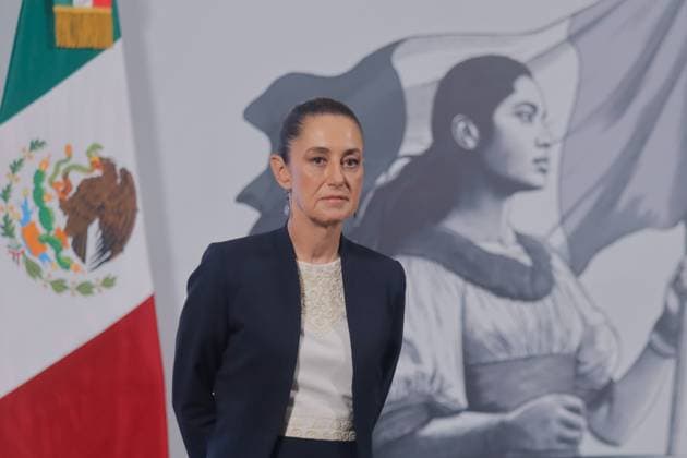 Mexico™s President Claudia Sheinbaum Holds Briefing Mexico s President Claudia Sheinbaum speaks during a news conference, where she talk about the meeting she held with the relatives of the disappeared from Ayotzinapa, at National Palace. on July 30, 2025 in Mexico City, Mexico. Mexico City CDMX Mexico Copyright: xCarlosxSantiagox