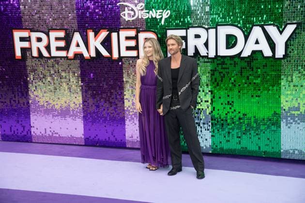 Freakier Friday UK Premiere Arrivals at Odeon Luxe, Leicester Square, London, UK Chad Michael Murray and wife Sarah Roemer attends The Freakier Friday UK Premiere at Odeon Luxe, Leicester Square, London, England, UK on Thursday 31 July, 2025., Credit:Justin Ng Avalon UK, England, London, Odeon Luxe, Leicester Square Copyright: xJustinxNgx xAvalonx 1027039029