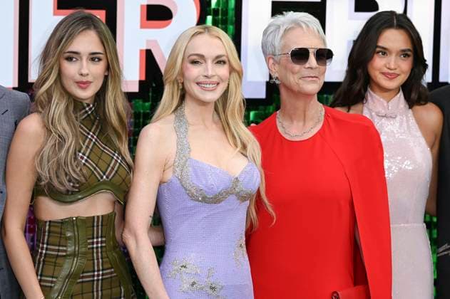 Julia Butters, Lindsay Lohan, Jamie Lee Curtis and Sophia Hammons at the premiere of the movie Freakier Friday at Odeon Luxe Leicester Square London, 31 07 2025 Foto:xS.xVasx xFuturexImagex friday_5285