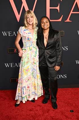 Callie Schuttera and Gabriela Ledesma at the world premiere of the movie Weapons at the United Theatre on Broadway Los Angeles, 31 07 2025 Foto:xD.xStarbuckx xFuturexImagex weapons_5741