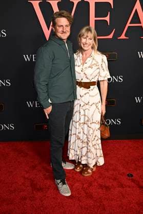 Larkin Seiple with companion at the world premiere of the movie Weapons at the United Theatre on Broadway Los Angeles, 31 07 2025 Foto:xD.xStarbuckx xFuturexImagex weapons_5759