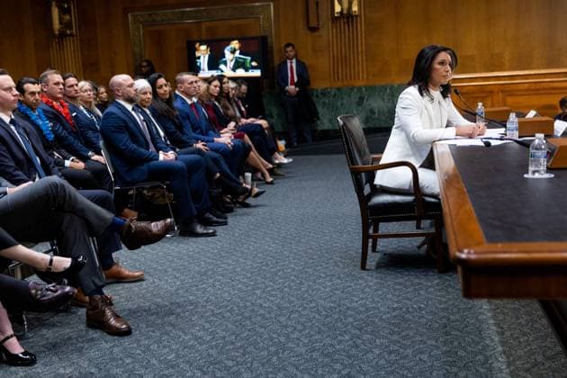 Tulsi Gabbard s Senate confirmation hearing for national intelligence director in Washington WASHINGTON, DC , UNITED STATES - JANUARY 30: Tulsi Gabbard, nominee to be Director of the office of the Director of National Intelligence, testifies in front of the Senate Intelligence in Washington, DC, United States on January 30, 2025. Washington United States. Editorial use only. Please get in touch for any other usage.  Copyright: x2025xAnadoluxNathanxPosnerx