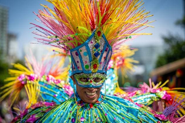 August 3, 2025, Vancouver, Bc, CANADA: A performer marches during the Vancouver Pride Parade in Vancouver, B.C., Sunday, Aug. 3, 2025. Vancouver CANADA  - ZUMAc35_ 20250803_zaf_c35_154 Copyright: xEthanxCairnsx