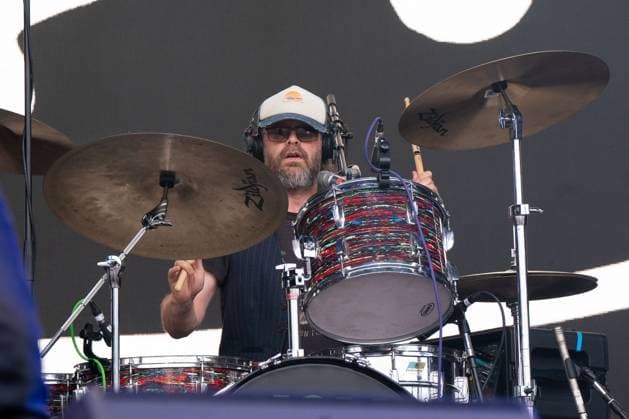 August 2, 2025, Essex, United Kingdom: Rick McMurray drummer for the band Ash seen performing live on stage during the Heritage Live music festival. Heritage Live music festival was held at The Audley End Estate in Essex. Bands playing were Ash, The Charlatans and The Manic Street Preachers, Opening and the day was a DJ set from Chris Moyles who then hosted the days event by introducing the bands to the stage. Essex United Kingdom - ZUMAs197 20250802_aaa_s197_507 Copyright: xBonniexBritainx