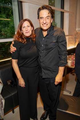 abb Oliver Mommsen and Katja Runge actor girlfriend at the German premiere of the play Vanja by the Komoedie am Kurfuerstendamm at the Neues Haus of the Berliner Ensemble on August 03, 2025 in Berlin Berlin Germany
