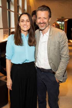 abb Verena Zienicke and Max von Pufendorf as guests on the occasion of the German premiere of the play Vanja by the Komoedie am Kurfuerstendamm at the Neues Haus of the Berliner Ensemble on August 03, 2025 in Berlin Berlin Germany