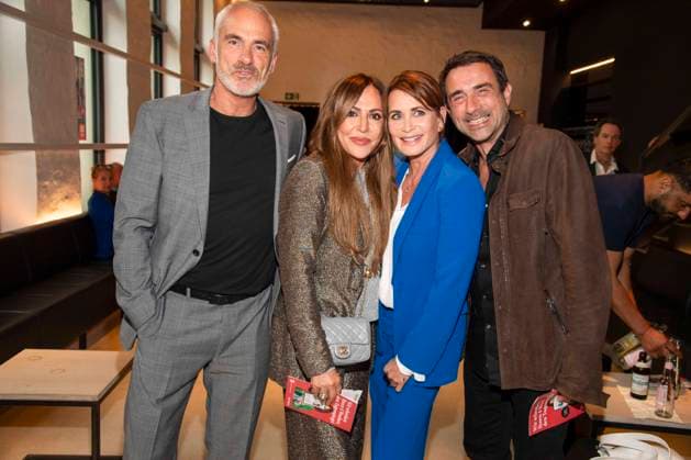 abb Rene M Simone Thomalla, Anja Kling and Oliver Haas as guests on the occasion of the German premiere of the play Vanja by the Komoedie am Kurfuerstendamm at the Neues Haus of the Berliner Ensemble on August 03, 2025 in Berlin Berlin Germany