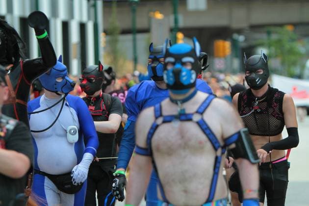 August 3, 2025, Vancouver, British Columbia, Canada: Vancouver Men in Leather team in vancouver pride parade Vancouver Canada - ZUMAa223 20250803_zip_a223_001 Copyright: xMazyarxAsadix